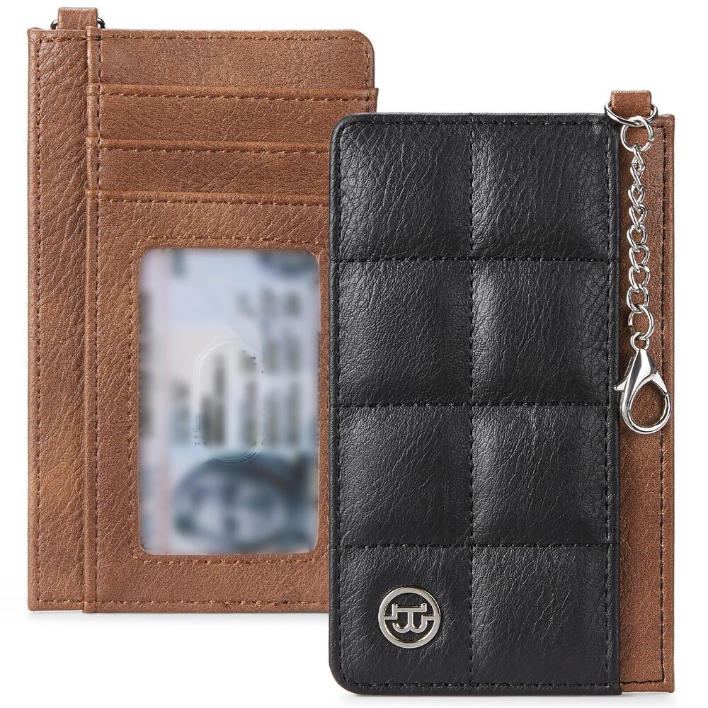 8176 Credit Card Holder RFID Leather Wallets Small Slim Keychain Wallet